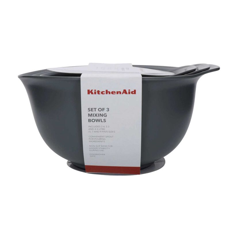 KitchenAid Mixing Bowls Set Of Three Charcoal Grey image number 2